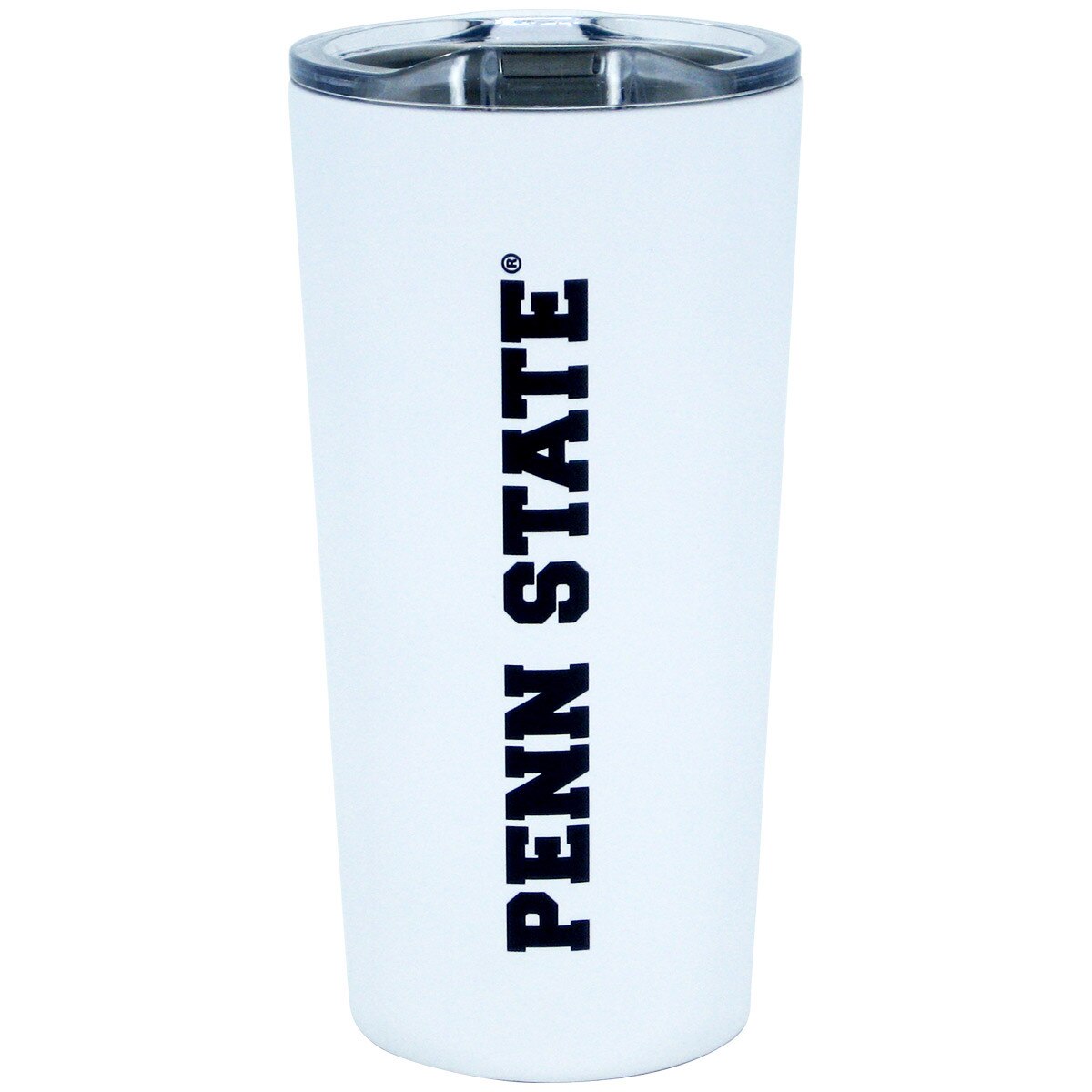 white insulated tumbler with Penn State printed up the side